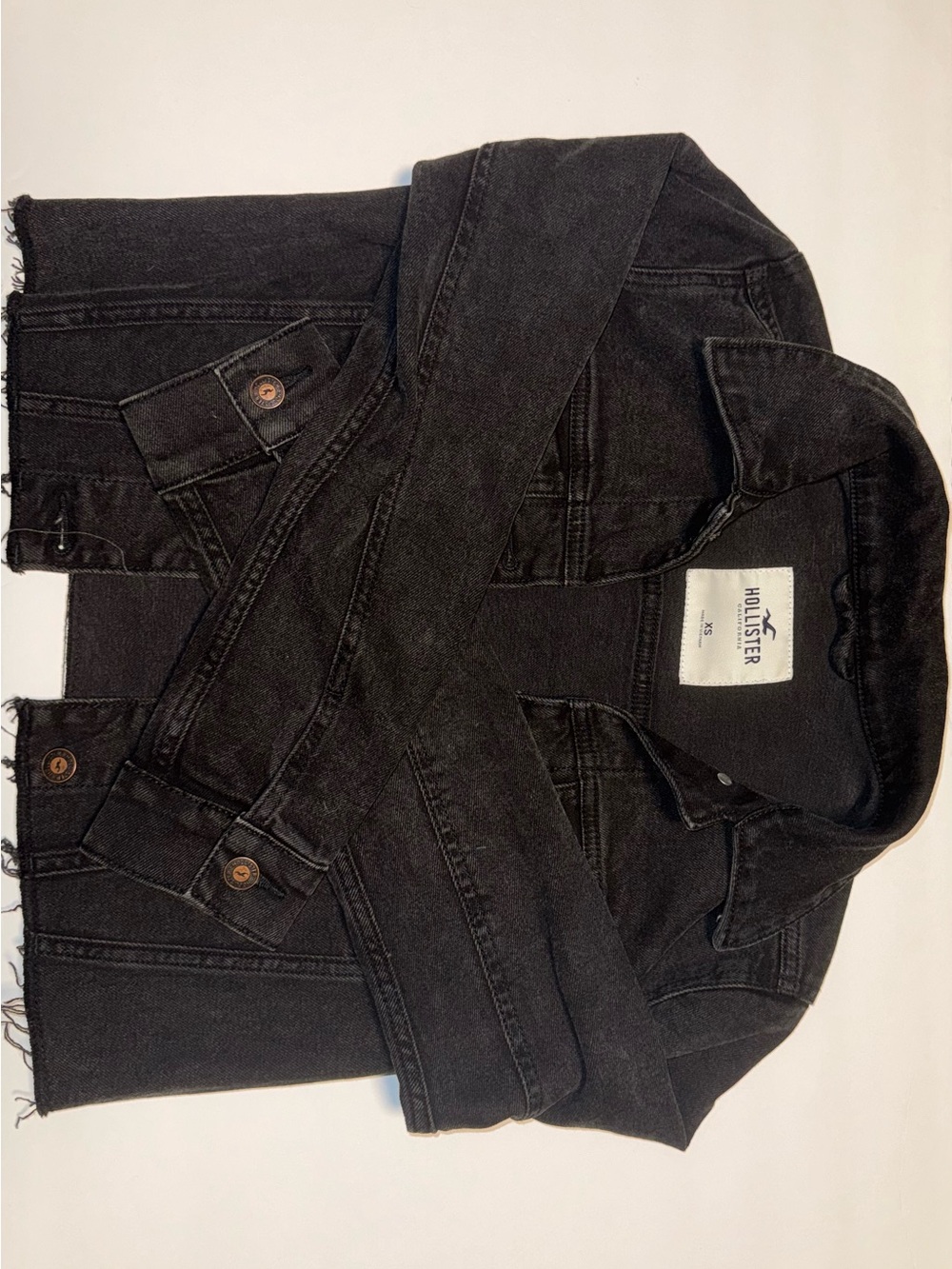 Hollister Kids Black Washed Denim Jacket